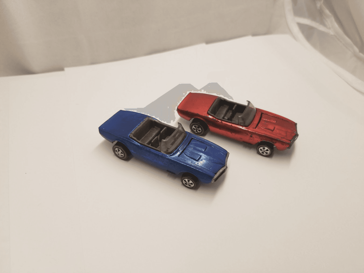Vintage Hot Wheels Redlines · Convertible Pair (Blue + Red)